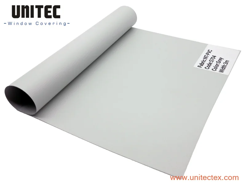 PVC roller blinds blackout fabric NT-5704 Grey Colour